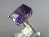 ESTATE EXTRA LARGE 10.43CT DIAMOND & AAA AMETHYST 14K WHITE GOLD ENGAGEMENT RING