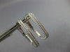 ESTATE LARGE .81CT DIAMOND 18KT WHITE GOLD SQUARE HOOP CLIP ON HANGING EARRINGS