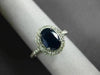 ESTATE 1.90CT DIAMOND & AAA OVAL SAPPHIRE 14K WHITE GOLD 3D HALO ENGAGEMENT RING