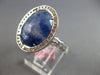 4.14CT DIAMOND & AAA SLICED SAPPHIRE 14KT WHITE GOLD OVAL & ROUND FILIGREE RING