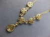 2.03CT DIAMOND 14KT YELLOW GOLD 3D CLUSTER SQUARE TEAR DROP BY THE YARD NECKLACE