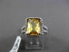 ESTATE 4.95CT DIAMOND & AAA EXTRA FACET YELLOW TOPAZ 14K WHITE GOLD 3D HALO RING