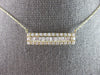 .75CT DIAMOND 14KT YELLOW GOLD 3D ROUND & BAGUETTE RECTANGULAR BAR FUN NECKLACE