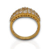 1.73CT DIAMOND 18KT YELLOW GOLD ROUND & BAGUETTE 3 ROW WEDDING ANNIVERSARY RING