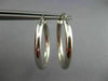 ESTATE LARGE 14KT WHITE GOLD 3D CLASSIC SHINY HANGING HOOP EARRINGS 3mm #25677