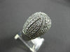ESTATE LARGE 2.75CT DIAMOND 14KT WHITE GOLD 3D LEAF DESIGN COCKTAIL RING #22457
