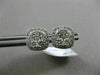 ESTATE .83CT DIAMOND 18K WHITE GOLD 3D SQUARE CLASSIC HALO CLUSTER STUD EARRINGS