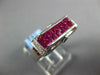 3.35CT DIAMOND & AAA RUBY 18KT WHITE GOLD ROUND & PRINCESS RECTANGULAR FUN RING