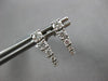 ESTATE .72CT DIAMOND 18KT WHITE GOLD 3D ROUND GRADUATING FUN HANGING EARRINGS