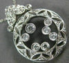 ANTIQUE LARGE .45CT DIAMOND 14KT WHITE GOLD 3D FILIGREE FLOATING PENDANT #20363