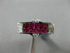 ESTATE 1.82CT DIAMOND & AAA RUBY 18KT WHITE GOLD 3D MULTI SHAPE PYRAMID RING