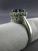 ESTATE LARGE 2.17CT DIAMOND & AAA SAPPHIRE 14KT WHITE GOLD HALO ENGAGEMENT RING