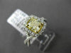 ESTATE 1.65CT GIA FANCY YELLOW DIAMOND 18K TWO TONE GOLD 3D HALO ENGAGEMENT RING