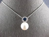 LARGE .53CT DIAMOND & AAA SAPPHIRE & SOUTH SEA PEARL 14KT WHITE GOLD 3D PENDANT
