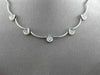 ANTIQUE ROUND .50CT DIAMOND 14KT WHITE GOLD 5 STONE PEAR ITALIAN NECKLACE #1809