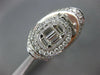 2.87CT DIAMOND 18K WHITE GOLD ROUND & BAGUETTE OVAL CLUSTER CRISS CROSS X RING