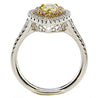 1.08CT WHITE PINK & FANCY YELLOW DIAMOND 18KT TRI COLOR GOLD 3D ENGAGEMENT RING