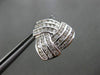 ESTATE LARGE 1.92CT DIAMOND 14K WHITE GOLD 3D MULTI ROW TRIANGULAR STUD EARRINGS