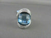 ESTATE WIDE 27MM 18KT WHITE 6.05CT AAA BLUE TOPAZ, DIAMONDS GOLD RING
