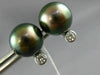 ESTATE .15CT DIAMOND & AAA TAHITIAN PEARL 14K WHITE GOLD 3D ETOILE STUD EARRINGS