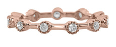 .29CT DIAMOND 18KT ROSE GOLD FILIGREE ETERNITY BAMBOO WEDDING ANNIVERSARY RING