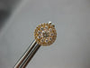 ESTATE .85CT DIAMOND 18KT YELLOW GOLD CLUSTER INVISIBLE HALO EARRING JACKET SET