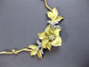 ANTIQUE LARGE .65CT DIAMOND 18KT 2 TONE GOLD HANDCRAFTED FLOWER NECKLACE #28049