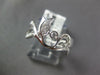 ESTATE .21CT DIAMOND 18KT WHITE GOLD 3D FLOWER TULIP FILIGREE FUN RING