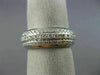 ESTATE WIDE .75CT DIAMOND 14K WHITE GOLD 3D 3 ROW SEMI ETERNITY ANNIVERSARY RING