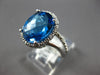 LARGE 4.83CT DIAMOND & AAA BLUE TOPAZ 14KT WHITE GOLD FILIGREE FRIENDSHIP RING