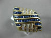 ESTATE LARGE 3.36CT DIAMOND & AAA SAPPHIRE 18KT YELLOW GOLD MULTI ROW LOVE RING