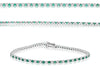 ESTATE 2.0CT DIAMOND & AAA EMERALD 14K WHITE GOLD ROUND ETERNITY TENNIS BRACELET