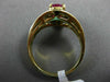 ESTATE WIDE 1.32CT DIAMOND & AAA RUBY 14K YELLOW GOLD FLOWER ENGAGEMENT RING 132