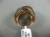 LARGE 3.69CT WHITE BLACK & CHOCOLATE FANCY DIAMOND 14KT ROSE GOLD MULTI ROW RING