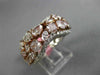 ESTATE WIDE 4.17CT WHITE & PINK DIAMOND 18KT WHITE GOLD CLUSTER ANNIVERSARY RING