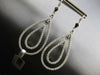 LARGE 1.60CT DIAMOND 14KT WHITE GOLD DOUBLE TEAR DROP LEVERBACK HANGING EARRINGS