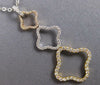 ESTATE LARGE .71CT DIAMOND 18K TRI COLOR GOLD 4 LEAF CLOVER JOURNEY LOVE PENDANT