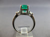 LARGE 4.08CT DIAMOND & COLUMBIAN EMERALD 14KT WHITE GOLD ENGAGEMENT RING #28084