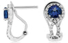 1.34CT DIAMOND & AAA TANZANITE 14K WHITE GOLD HALO CRISS CROSS INFINITY EARRINGS