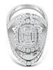 EXTRA LARGE 2.7CT DIAMOND 18K WHITE GOLD 3D ROUND & BAGUETTE INVISIBLE OVAL RING