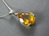 6.04CT DIAMOND & AAA CITRINE 14KT WHITE GOLD CLASSIC PEAR SHAPE FLOATING PENDANT