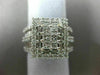 ESTATE LARGE 2.0CT DIAMOND 14KT WHITE GOLD 3D MULTI SHAPE CLUSTER PROMISE RING