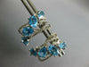 LARGE 5.5CT DIAMOND & AAA BLUE TOPAZ 14K WHITE GOLD MULTI SHAPE HANGING EARRINGS