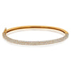 3.47CT DIAMOND 18K ROSE GOLD ROUND MULTI ROW SEMI ETERNITY CUFF BANGLE BRACELET