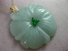 ESTATE EXTRA LARGE AAA JADE 14K YELLOW GOLD 3D HANDCRAFTED FLOWER PENDANT #26192