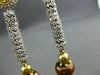 ESTATE 4.10CT FANCY YELLOW & WHITE DIAMOND 18KT GOLD AAA BROWNISH PEARL EARRINGS
