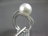 0.42CT DIAMOND & AAA SOUTH SEA PEARL 14KT WHITE GOLD CRISS CROSS LOVE KNOT RING