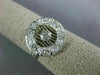 ESTATE WIDE .77CT DIAMOND 18KT WHITE GOLD FILIGREE OPEN CIRCULAR RING #21265