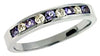 .45CT DIAMOND & AAA TANZANITE 14KT WHITE GOLD CLASSIC ROUND 9 STONE CHANNEL RING