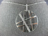 ESTATE LARGE .21CT DIAMOND 18KT WHITE GOLD CIRCULAR CRISS CROSS WEB FUN PENDANT